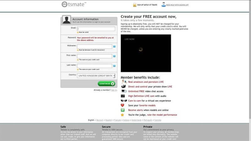 Registration at TSMate.com Registration at TSMate.com