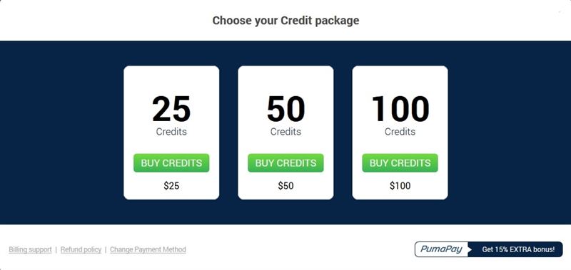 Credit packages available at ImLive.com