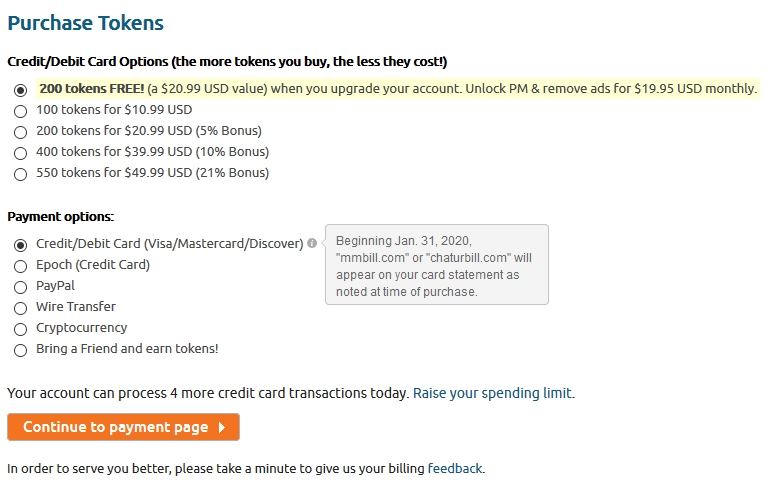 How to pay and add credits to your account on Chaturbate.com